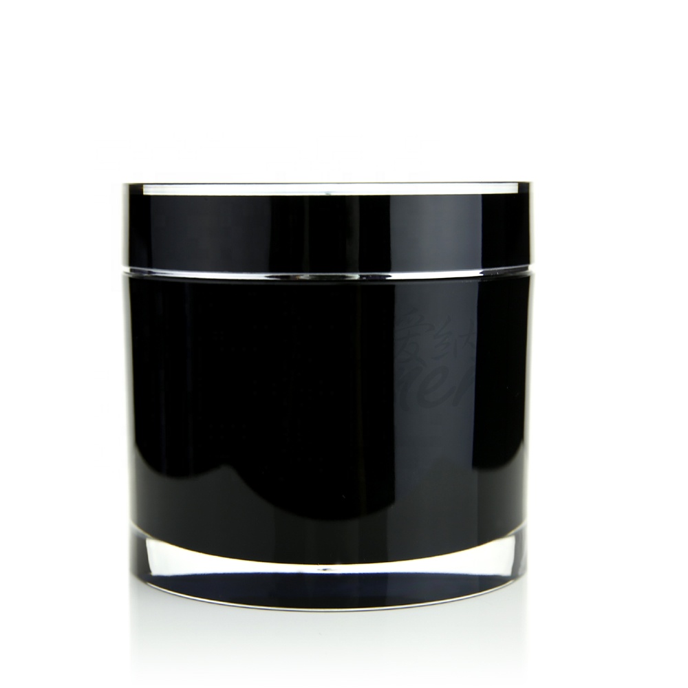 Acrylic cosmetic jars and bottle black face cream container lotion package jar