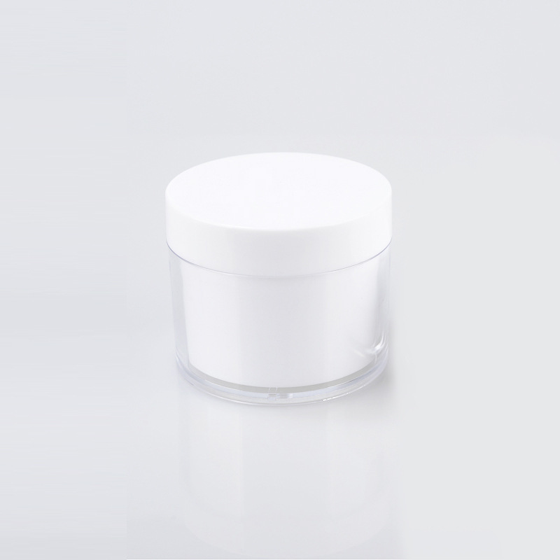 Acrylic cosmetics white cream jar 200g double wall mask empty traveling facial container