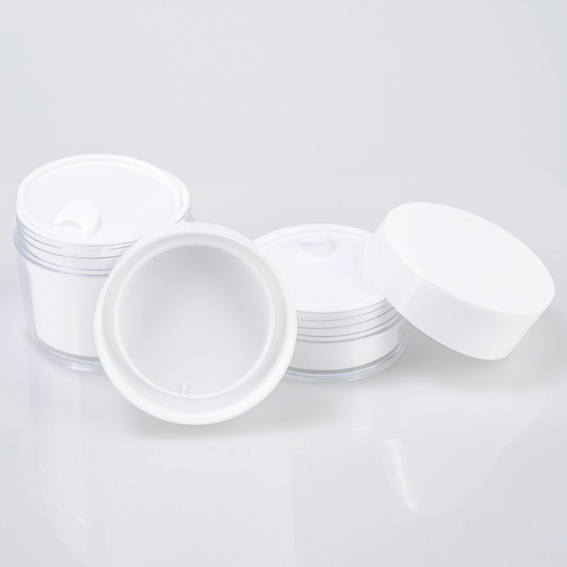 Acrylic cosmetics white cream jar 200g double wall mask empty traveling facial container