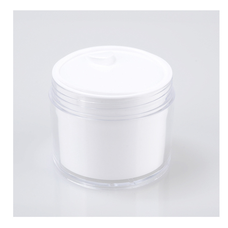 Acrylic cosmetics white cream jar 200g double wall mask empty traveling facial container
