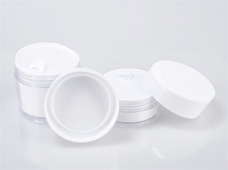 Acrylic cosmetics white cream jar 200g double wall mask empty traveling facial container