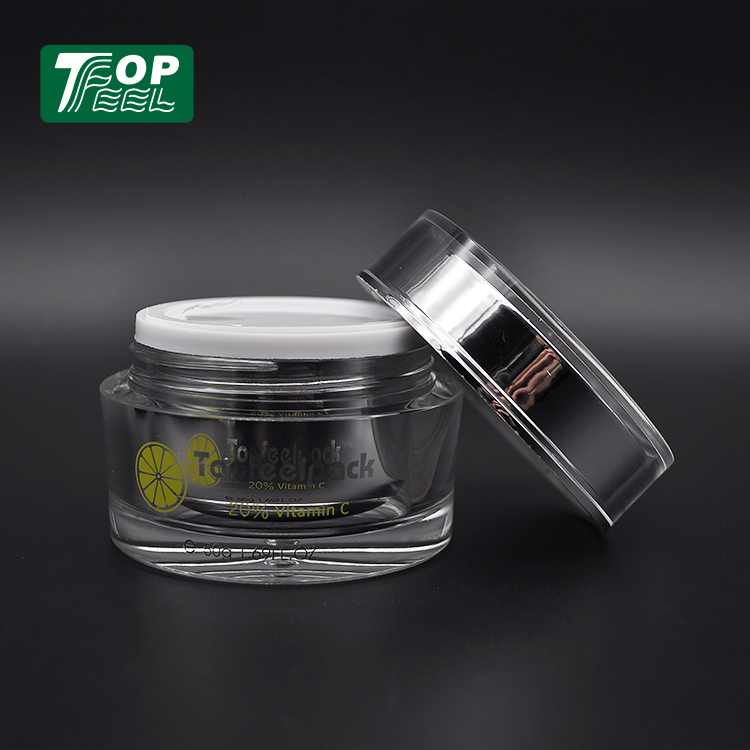 Acrylic empty cream luxury jar eco friendly cosmetic packaging containers 50g 30g 15g