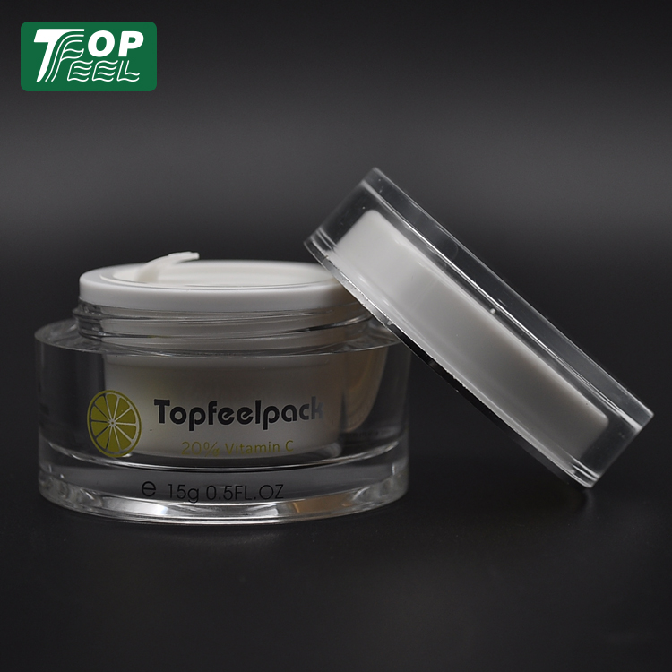 Acrylic material skin care cream use small round cosmetic container 30ml cream jars
