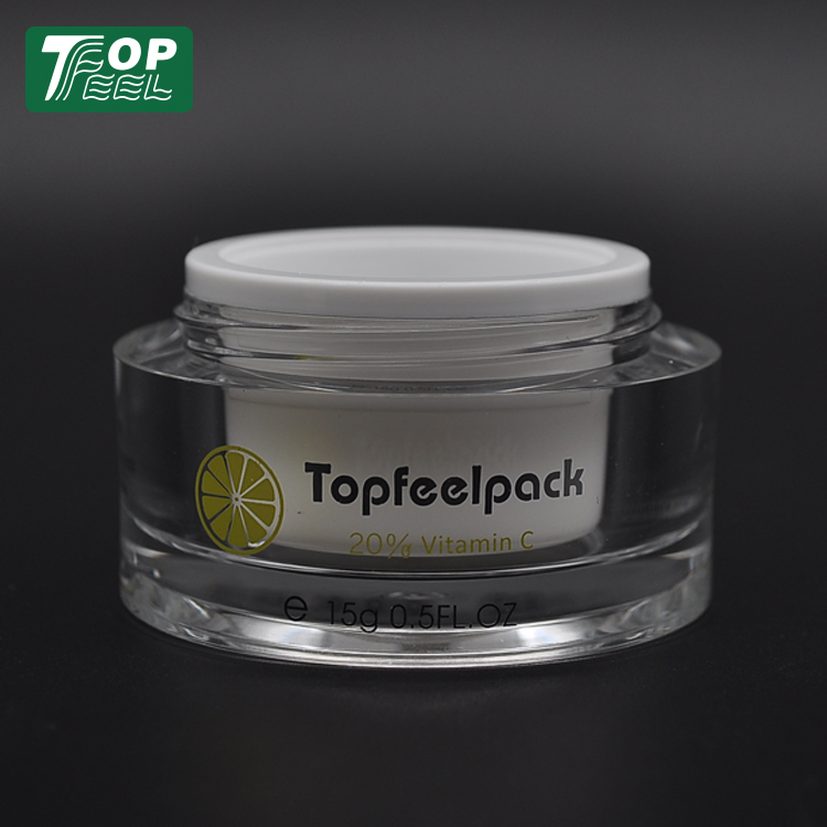 Acrylic material skin care cream use small round cosmetic container 30ml cream jars