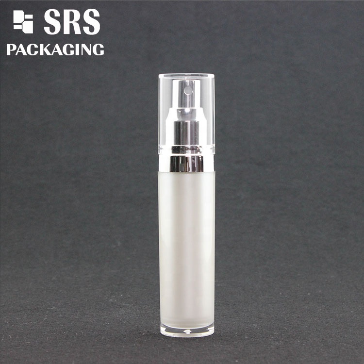 Acrylic plastic orange color 15ml 30ml 50ml 100ml skincare products empty bottle with lotion pump