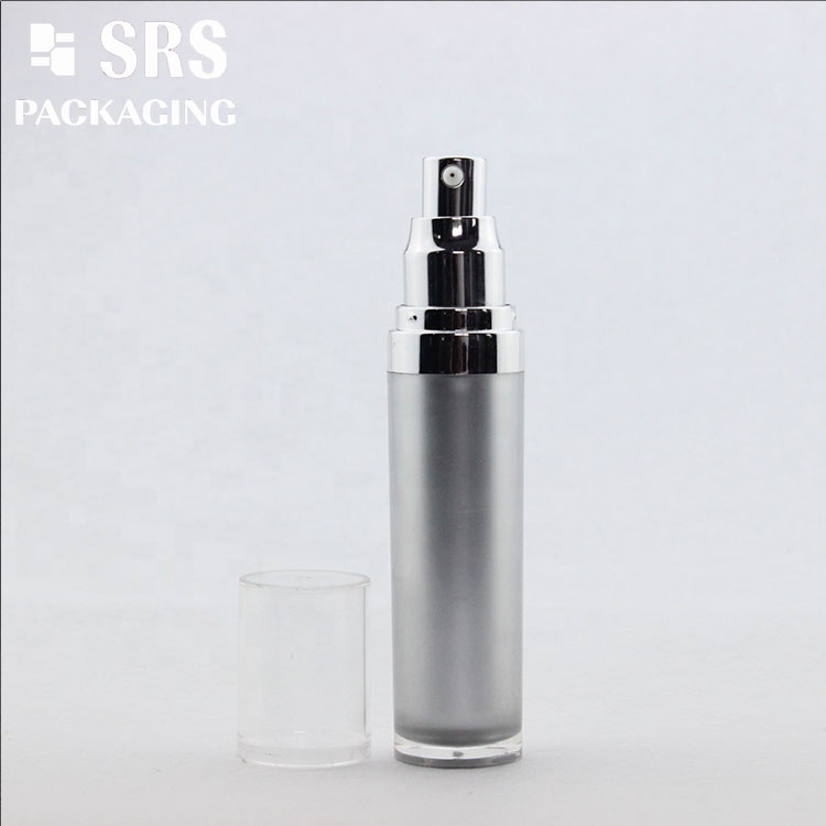 Acrylic plastic orange color 15ml 30ml 50ml 100ml skincare products empty bottle with lotion pump
