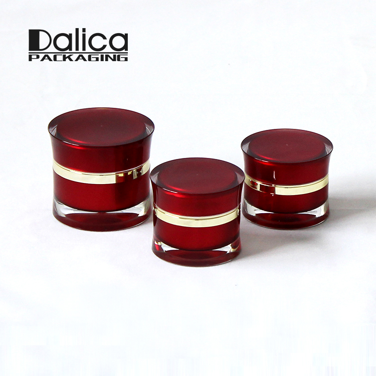 Acrylic red 100ml unique shape luxury cream container jar