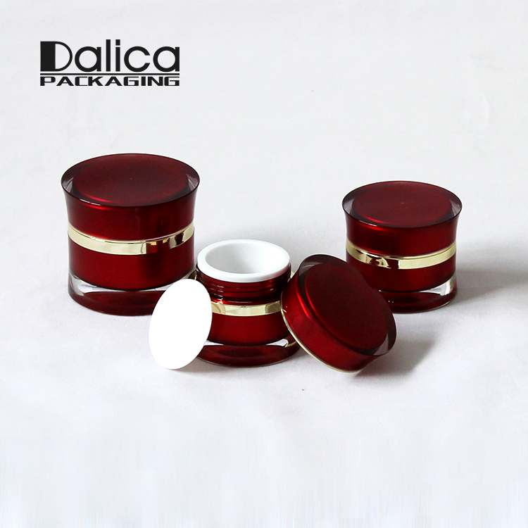Acrylic red 100ml unique shape luxury cream container jar