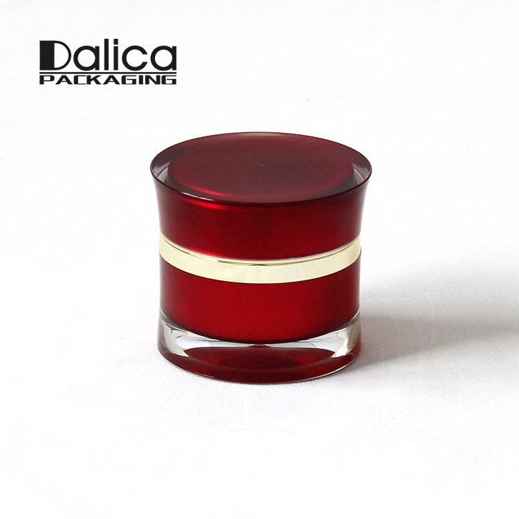 Acrylic red 100ml unique shape luxury cream container jar