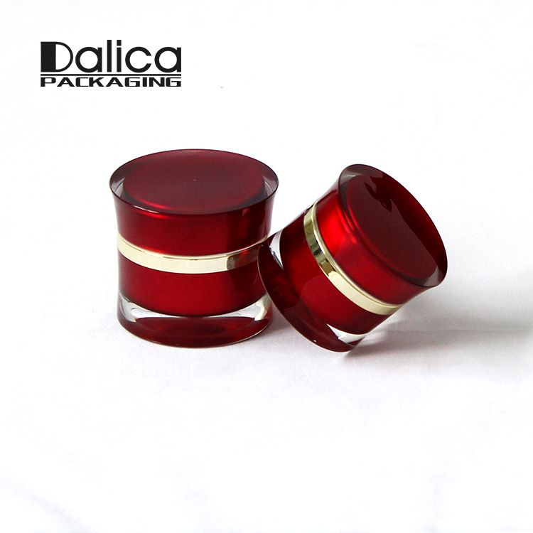 Acrylic red 100ml unique shape luxury cream container jar