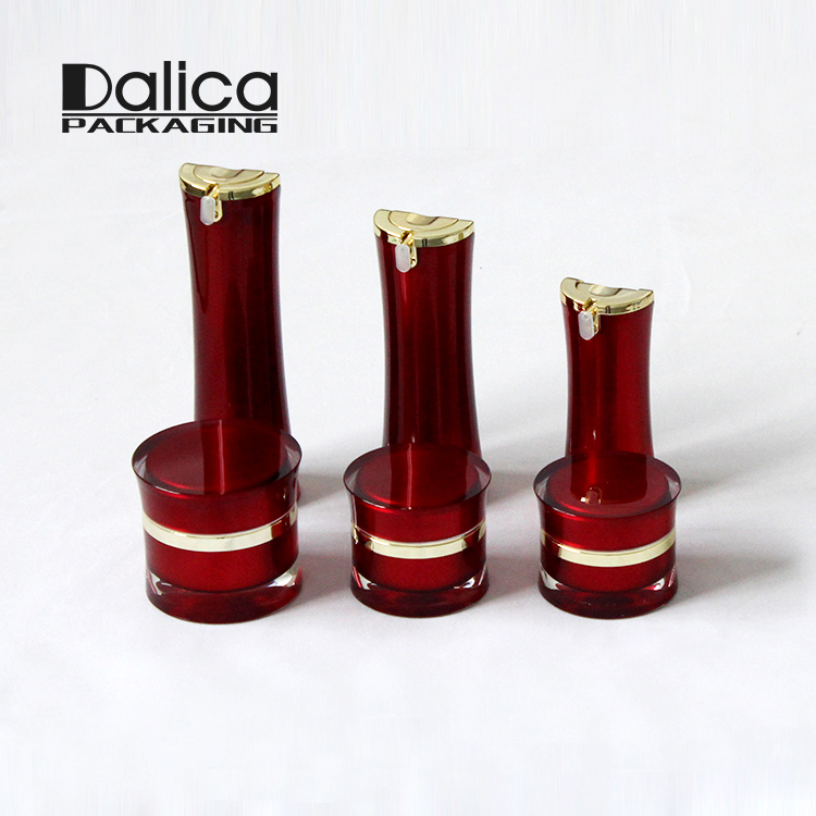 Acrylic red 100ml unique shape luxury cream container jar