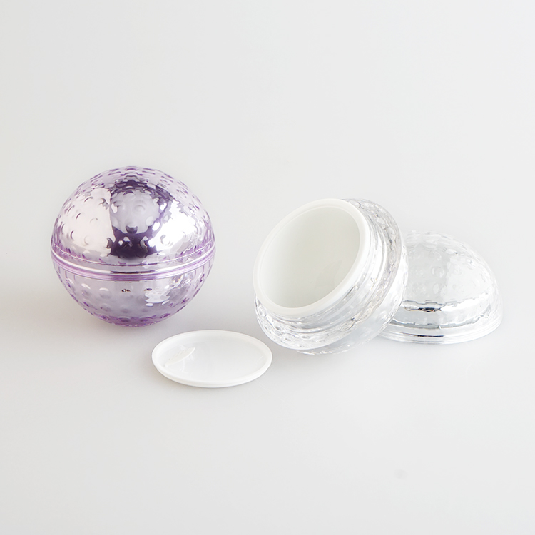 Acrylic rose gold silver colour round little bottle cosmetic jar for packaging 50g