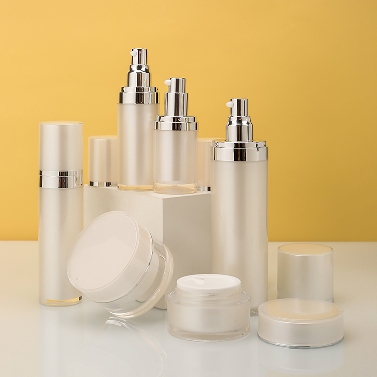 Acrylic skincare cream cosmetic jars and bottles