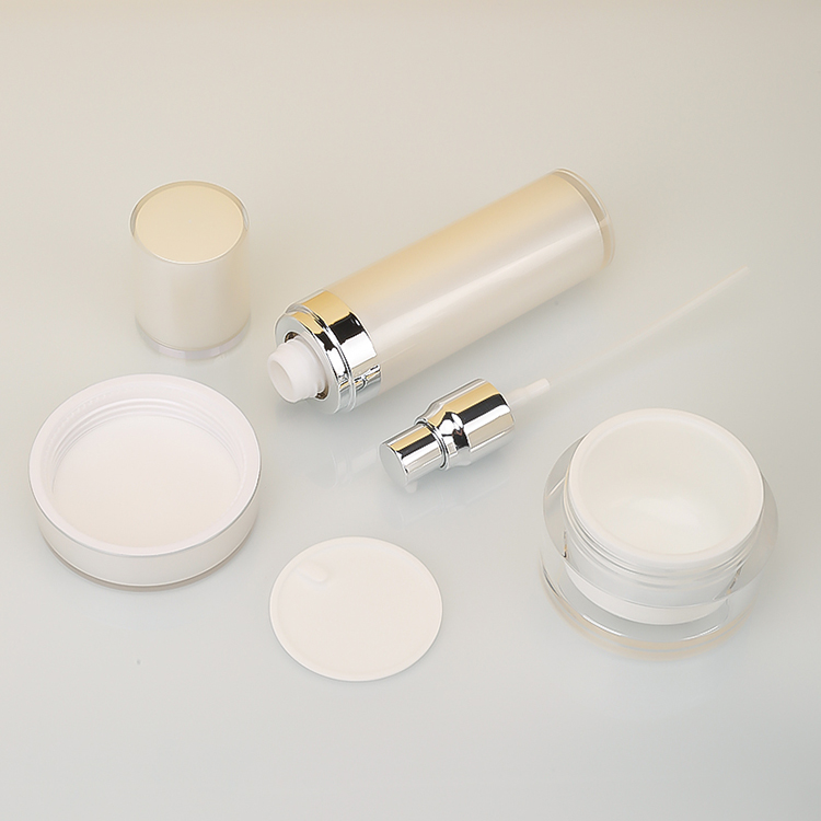 Acrylic skincare cream cosmetic jars and bottles