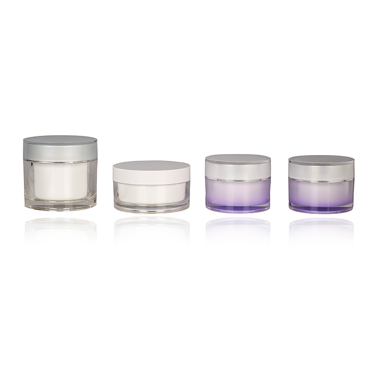 Acrylic skincare cream cosmetic jars and bottles