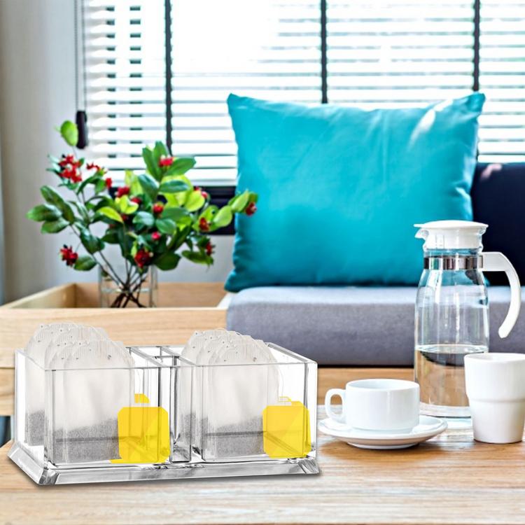 Acrylic tea bag storage box hotel household kitchen coffee sugar bag transparent food storage box household goods