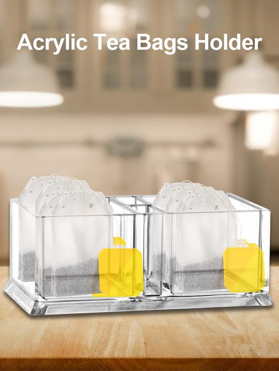 Acrylic tea bag storage box hotel household kitchen coffee sugar bag transparent food storage box household goods