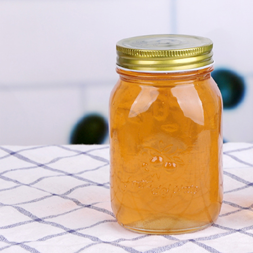 Aeofa 1 L embossed engraved canning 32 oz coffee food spice mason jar big mason storage jars with lids