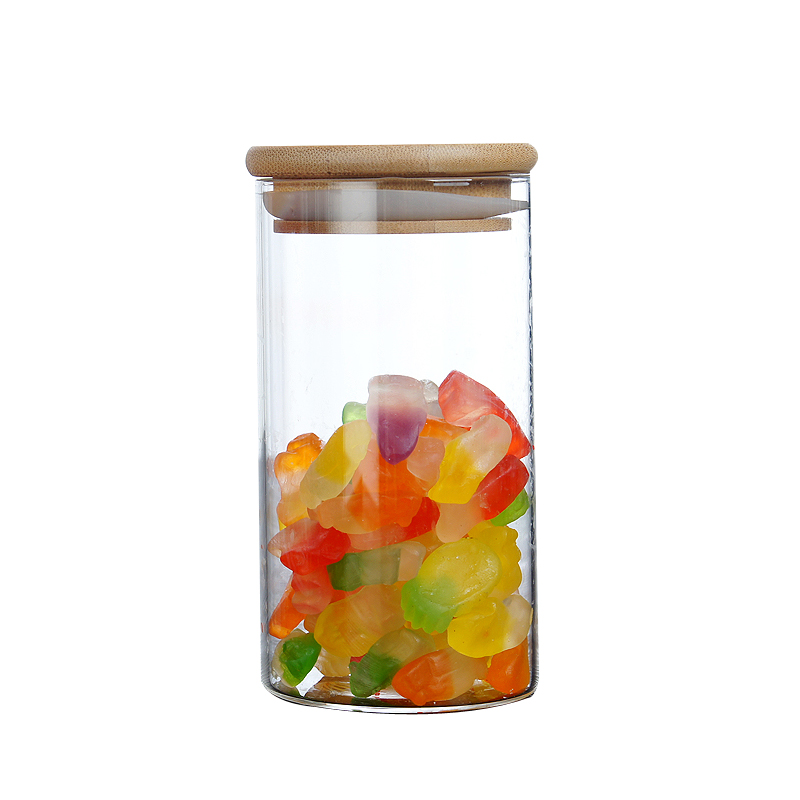 Aeofa borosilicate glass wedding luxury wide mouth nut cookie dessert bottles candy bars jars with wood lid