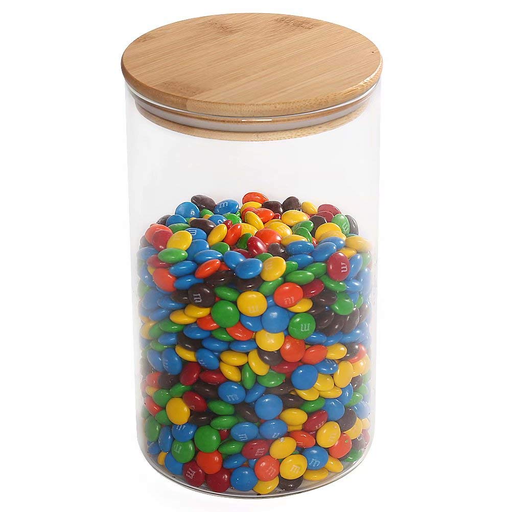 Aeofa borosilicate glass wedding luxury wide mouth nut cookie dessert bottles candy bars jars with wood lid