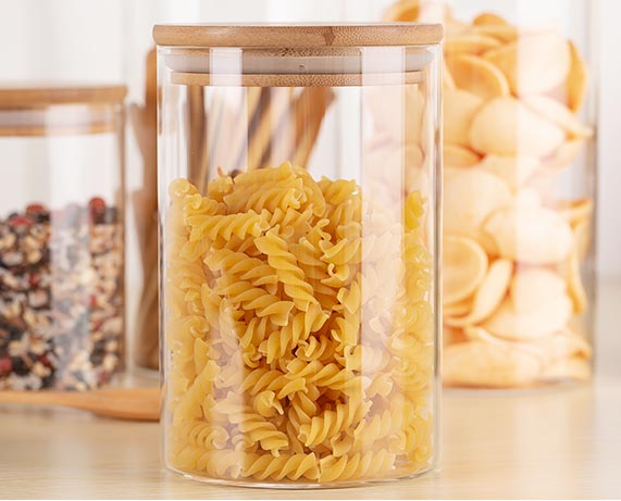 Aeofa borosilicate glass wedding luxury wide mouth nut cookie dessert bottles candy bars jars with wood lid
