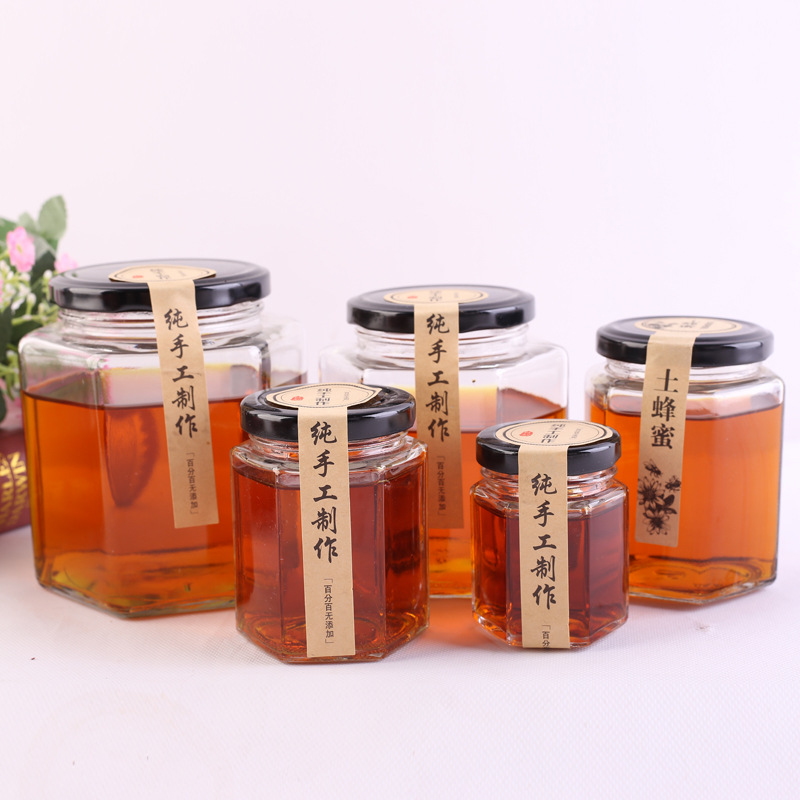 Affordable quality 100ml hexagonal honey glass jars glass jam jar