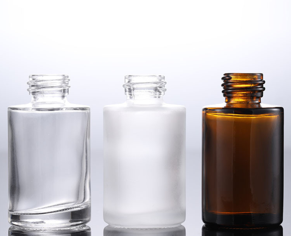 AiXin Cosmetic Glass Bottles 1OZ 30ml Essential Oil Amber Brown Clear Frosted Glass Dropper Bottle Flat Shoulder Dropper Bottle