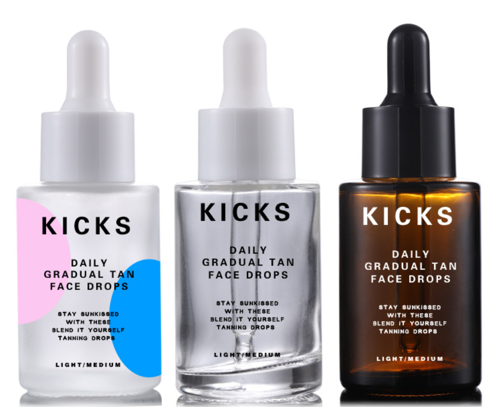 AiXin Cosmetic Glass Bottles 1OZ 30ml Essential Oil Amber Brown Clear Frosted Glass Dropper Bottle Flat Shoulder Dropper Bottle