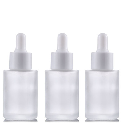 AiXin Cosmetic Glass Bottles 1OZ 30ml Essential Oil Amber Brown Clear Frosted Glass Dropper Bottle Flat Shoulder Dropper Bottle
