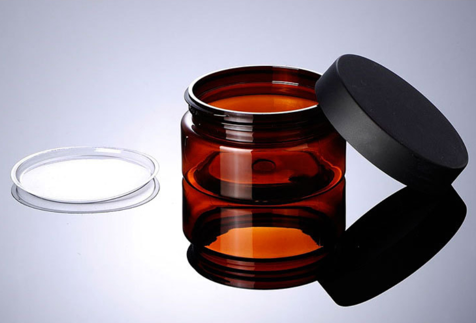 AiXin Cosmetic Jars Wholesale 100g Cosmetic Facial Hair Lip Clay Mask Jars Empty Plastic Amber Face Mask Jar With Black Cap