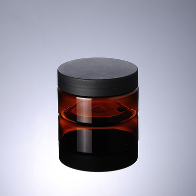 AiXin Low MOQ Customization Wholesale 100g Cosmetic Facial Cream Jars Empty Plastic Amber Face Cream Jar With Black Cap