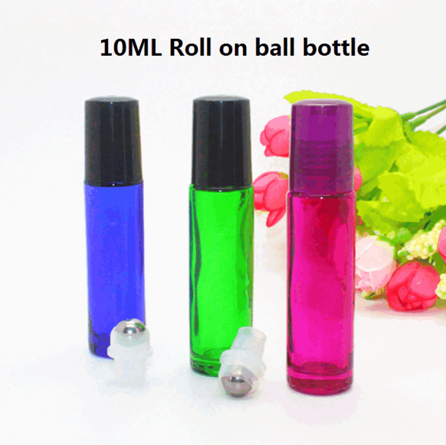 AiXin OEM 10ml Multi Colors Perfume Bottle Durable Amber Glass Essential Oil Roller Bottle With Stainless Steel Ball