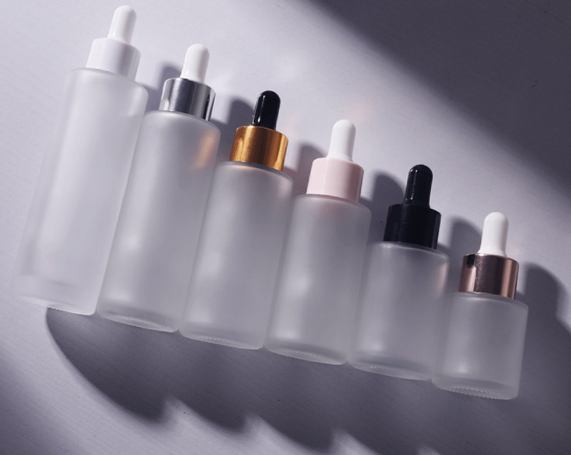 AiXin OEM Luxury 20ml-80ml Essential Oil Glass Bottles White Rose Gold Black Pink Sliver Lid Flat Shoulder Glass Dropper Bottle