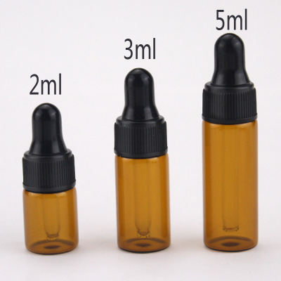AiXin Private Label Essential Oil Serum Glass Bottles 2ml 3ml 5ml Amber Glass Essential Oil Dropper Bottle
