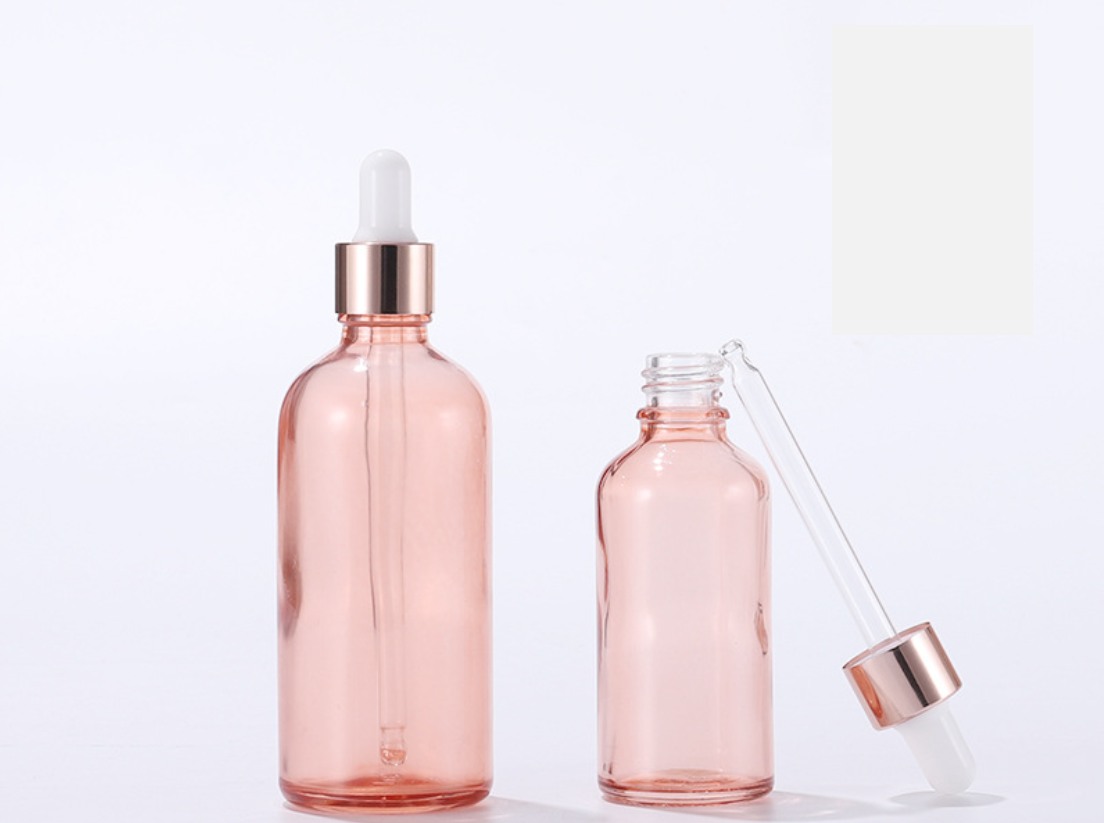 AiXin Wholesale 5ml-100ml Cosmetic Packaging Essential Oil Serum Bottles Glass Dropper Bottle Rose Gold Glass Dropper Bottle