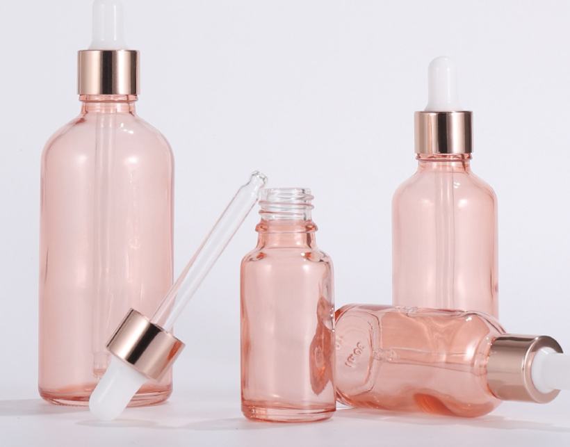 AiXin Wholesale 5ml-100ml Cosmetic Packaging Essential Oil Serum Bottles Glass Dropper Bottle Rose Gold Glass Dropper Bottle