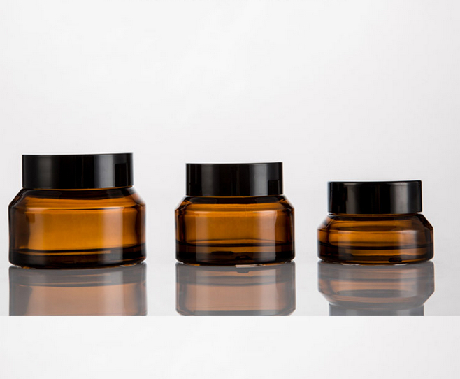AiXin Wholesale Cosmetic Packaging Facial Amber Cream Jars 15g 30g 50g Amber Glass Face Cream Jar