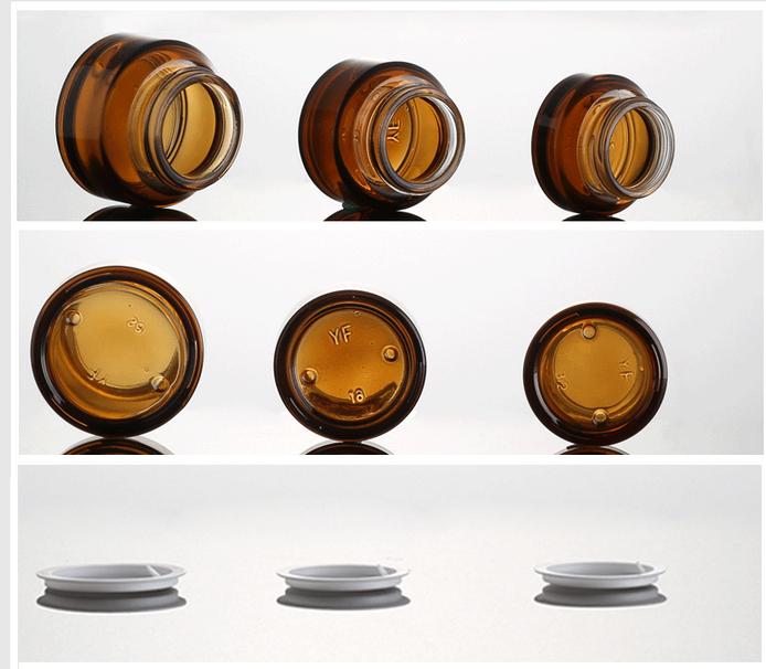 AiXin Wholesale Cosmetic Packaging Facial Amber Cream Jars 15g 30g 50g Amber Glass Face Cream Jar