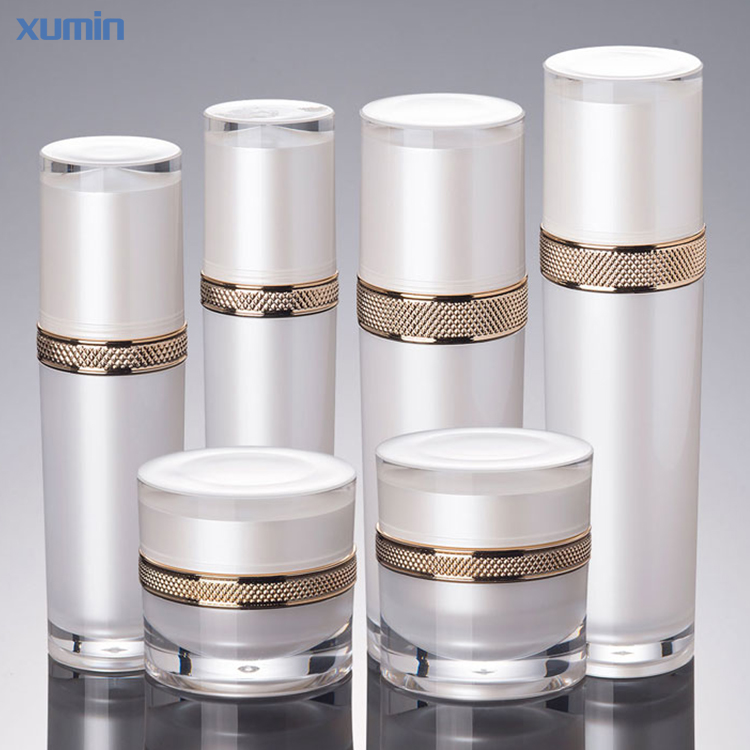AiXin Wholesale Luxury Cosmetic Packaging 30ml 50ml 100ml 120ml Acrylic Pump Lotion Serum Bottle 30g 50g Acrylic Cream Jar