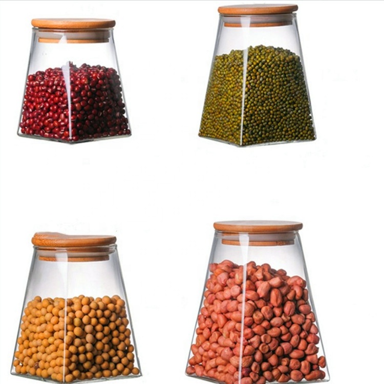 Air Tight Glass Jar With Wooden Cover Food Moisture-proof GlassJar High Borosilicate Glass Jar
