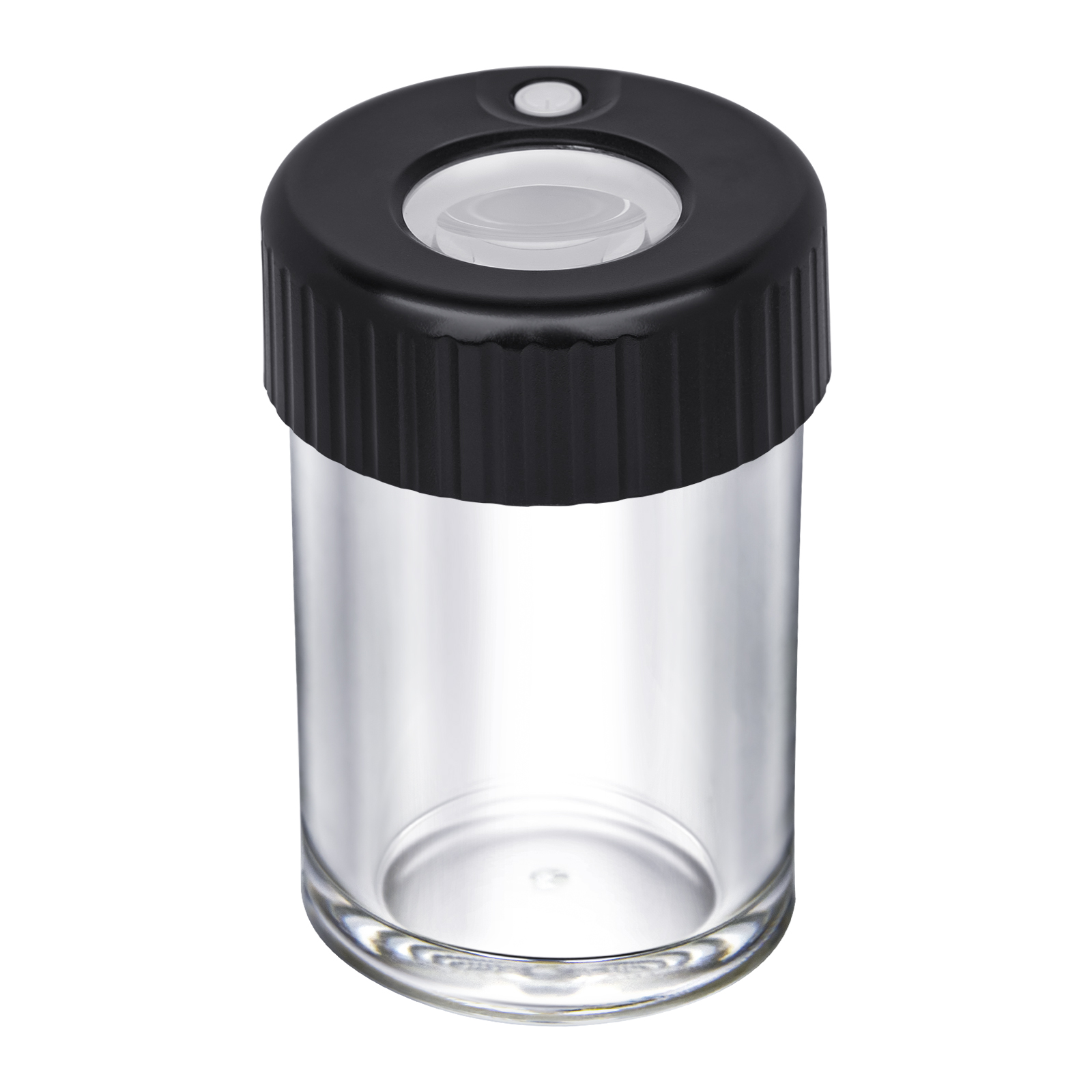 Air Tight Glass Weed Storage Magnifying Stash Glowing Jar Viewing Herb Container Pill Box Bottle with LED Light and USB Charger