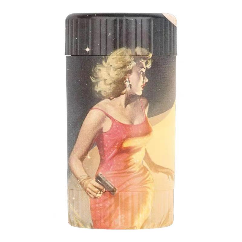 Air Tight Glass Weed Storage Magnifying Stash Jar Viewing Herb Container Mag Jar Pill Box Bottle with LED Light and USB Charger