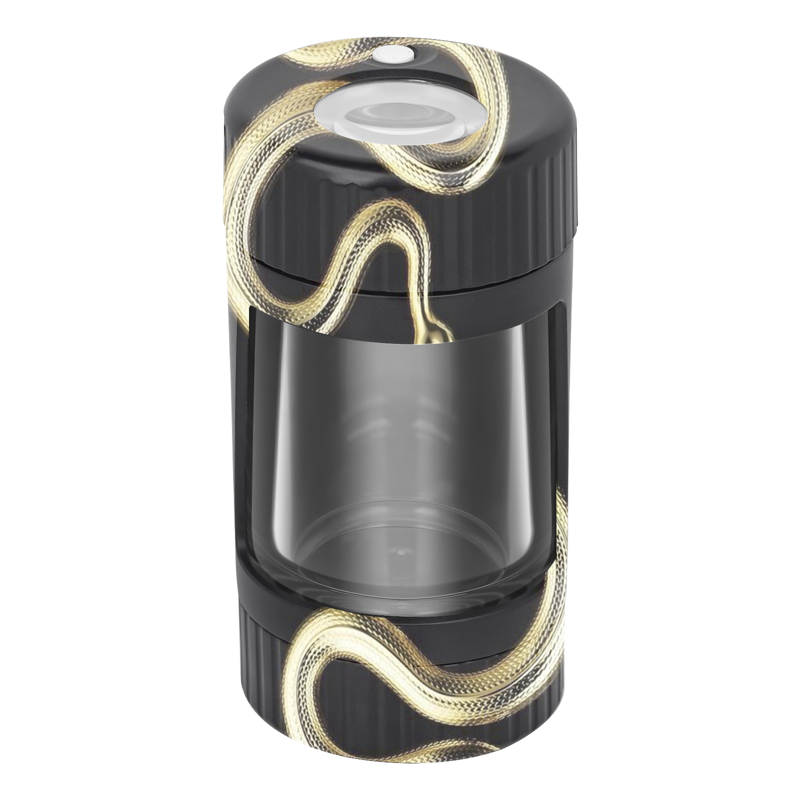 Air Tight Glass Weed Storage Magnifying Stash Jar Viewing Herb Container Pill Box Bottle with LED Light and USB Charger