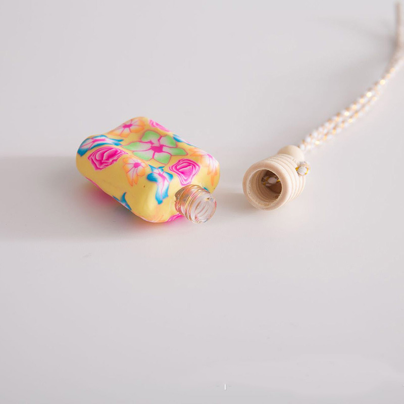 Air freshener Perfume Bottle Car Pendant Empty Creative Soft Ceramic Bottle Essential Oil Diffuser