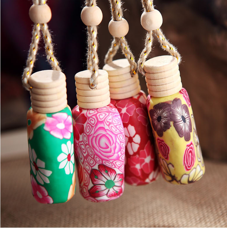 Air freshener Perfume Bottle Car Pendant Empty Creative Soft Ceramic Bottle Essential Oil Diffuser