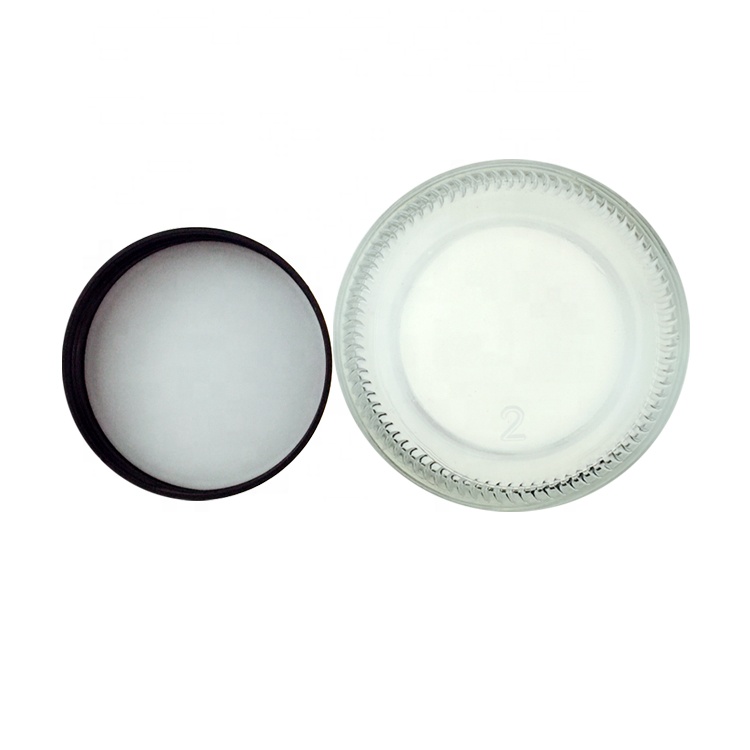 Air tight 8OZ Clear Straight Side Glass Candy Jar with Black Lid