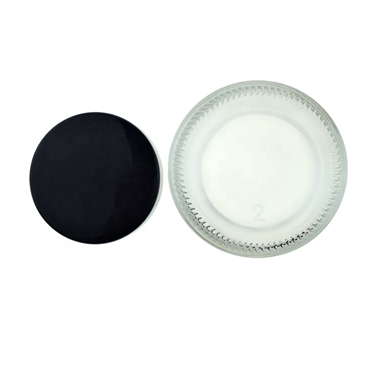 Air tight 8OZ Clear Straight Side Glass Candy Jar with Black Lid