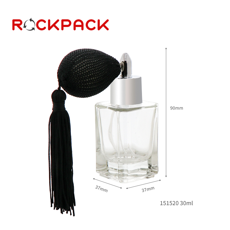 Airbag glass Atomizer Spray Refillable 30ml square perfume bottle