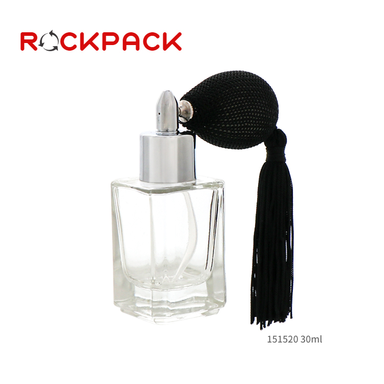 Airbag glass Atomizer Spray Refillable 30ml square perfume bottle