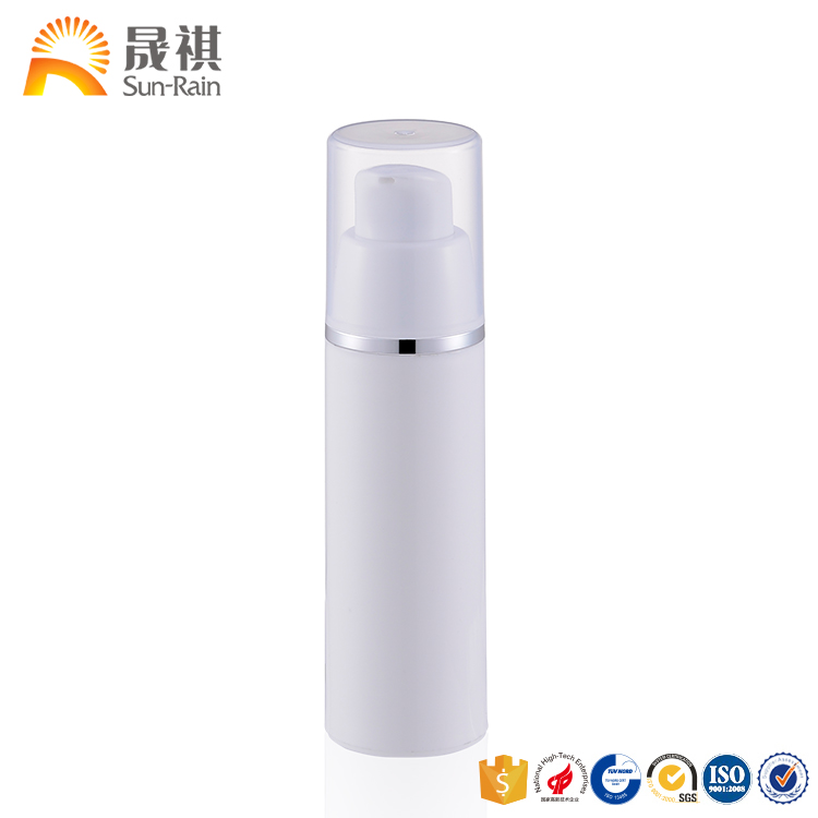 Airless Pump Bottle Transparent Cosmetic Plastic Slim White 15ml 30ml 50ml Skin Care Cream Plastic PP